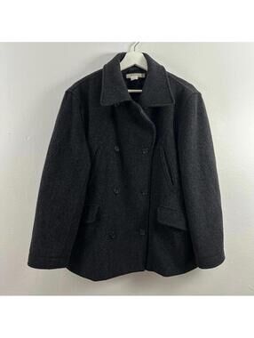 J. Crew Women’s Grey Wool Blend Button Down Thinsulate Coat Size M